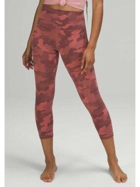 LULULEMON Align Crop Legging *21" Heritage 365 Camo Brier Rose Multi Size US 0